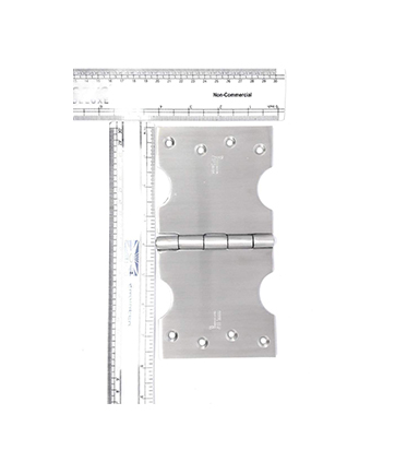 Stainless steel parliament hinges 4 inch Satin premium slow movement 2.5mm thickness scale dimensions image