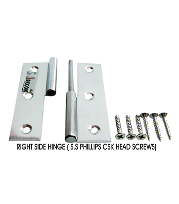 Stainless steel 3 inch lift off hinges heavy satin right