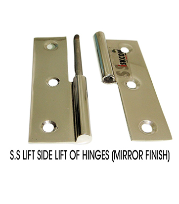 Stainless steel 3 inch lift off hinges heavy mirror left